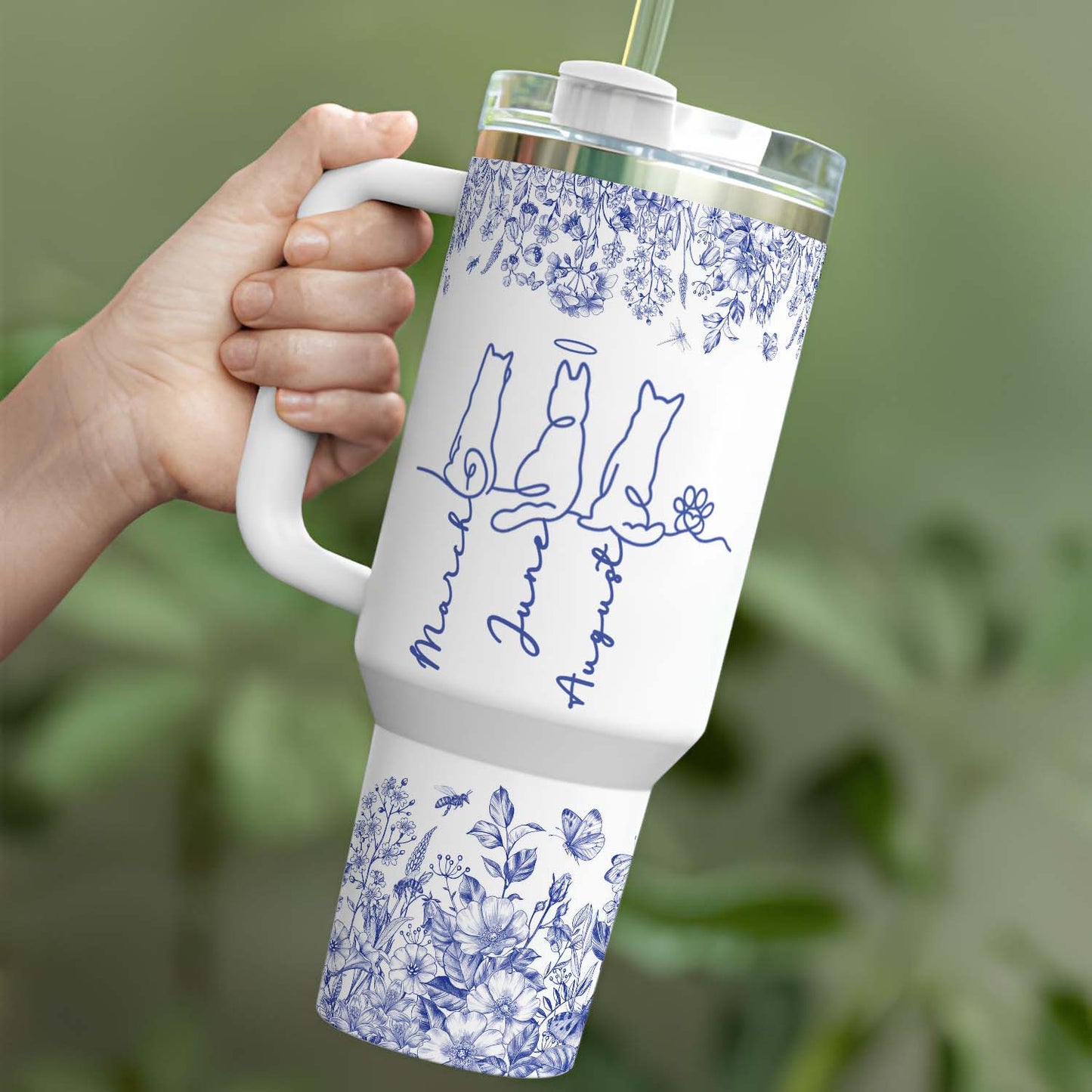 PSTB21 Toile De Jouy French Dog Line - Personalized Custom Tumbler