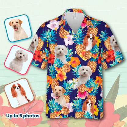 PSH19 Personalized Pet's Lover Hibiscus Pineapple - Custom Hawaiian Shirt