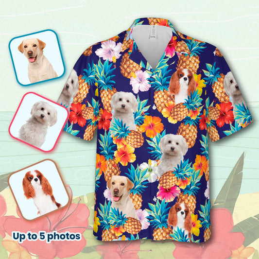 PSH19 Personalized Pet's Lover Hibiscus Pineapple - Custom Hawaiian Shirt
