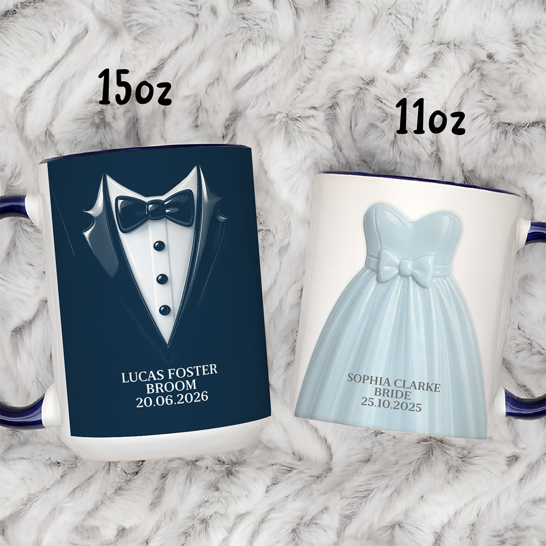 APST04 Bride And Groom Couple - 3D Inflated Effect Custom Personalized Mug