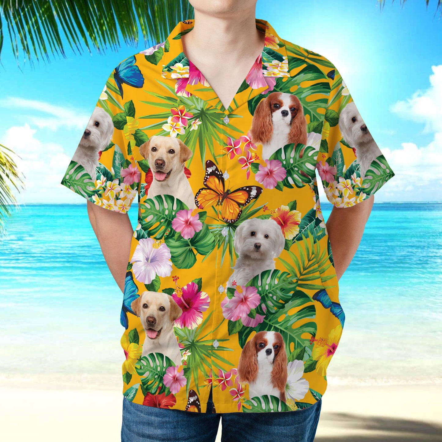 PSH15 Personalized Photo Upload Cat Dog Lover - Custom Hawaiian Shirt