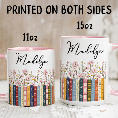 APST05 Birth Flower For Book Lovers - Personalized White Mug Accent Mug
