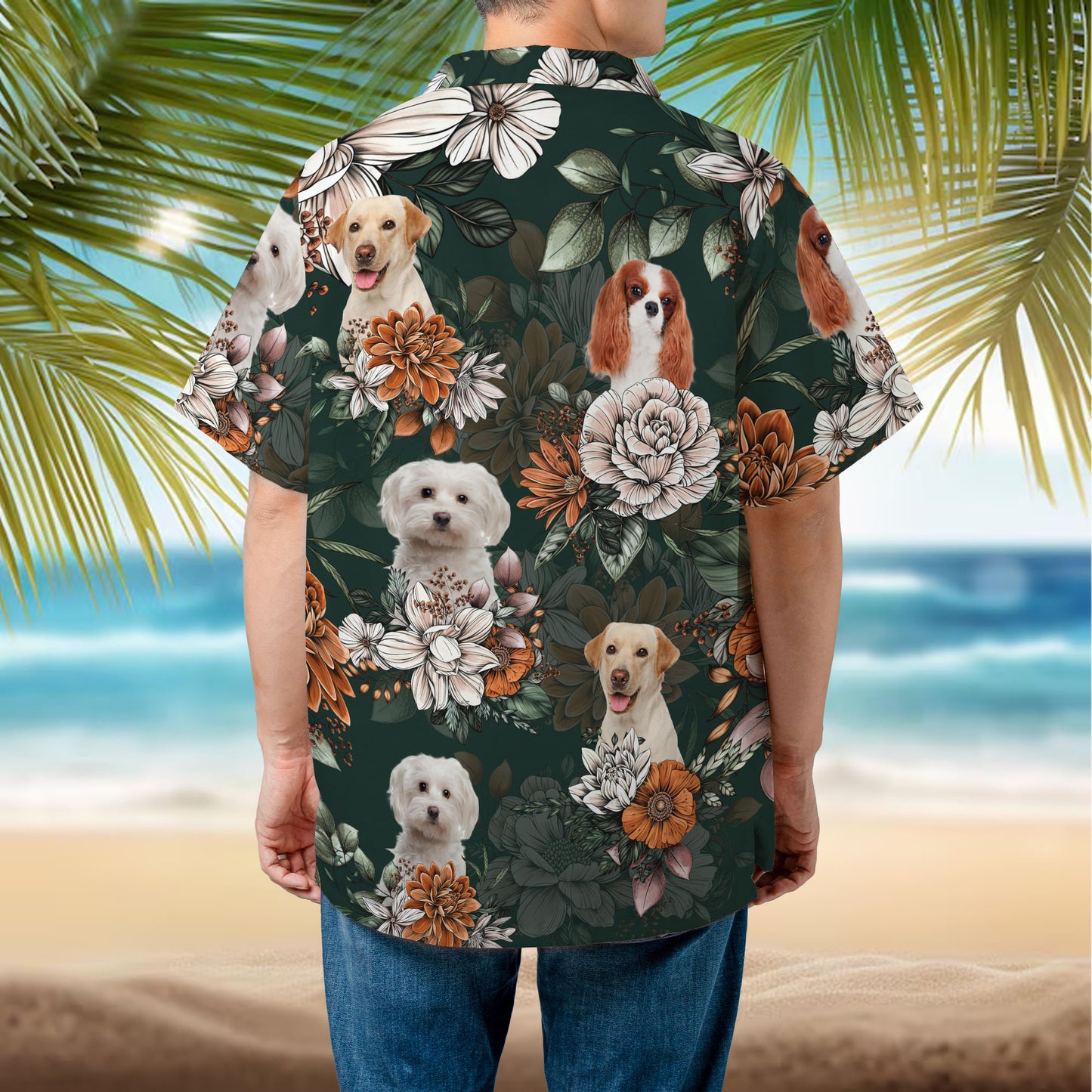 PSH18 Personalized Pet's Lover Flowers Pattern - Custom Hawaiian Shirt