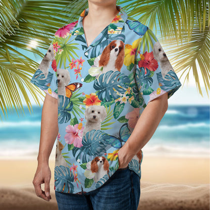 PSH20 Personalized Pet's Lover Hibiscus Butterflies - Custom Hawaiian Shirt