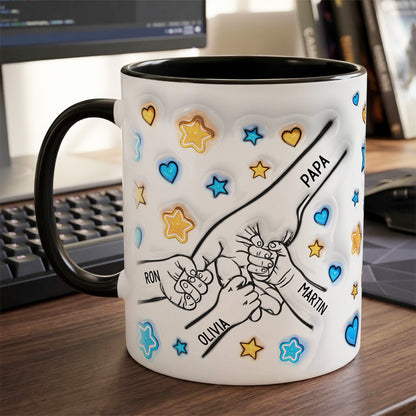 TPST06 Holding Hands Happy Father's Day - 3D Inflated Effect Custom Personalized Mug