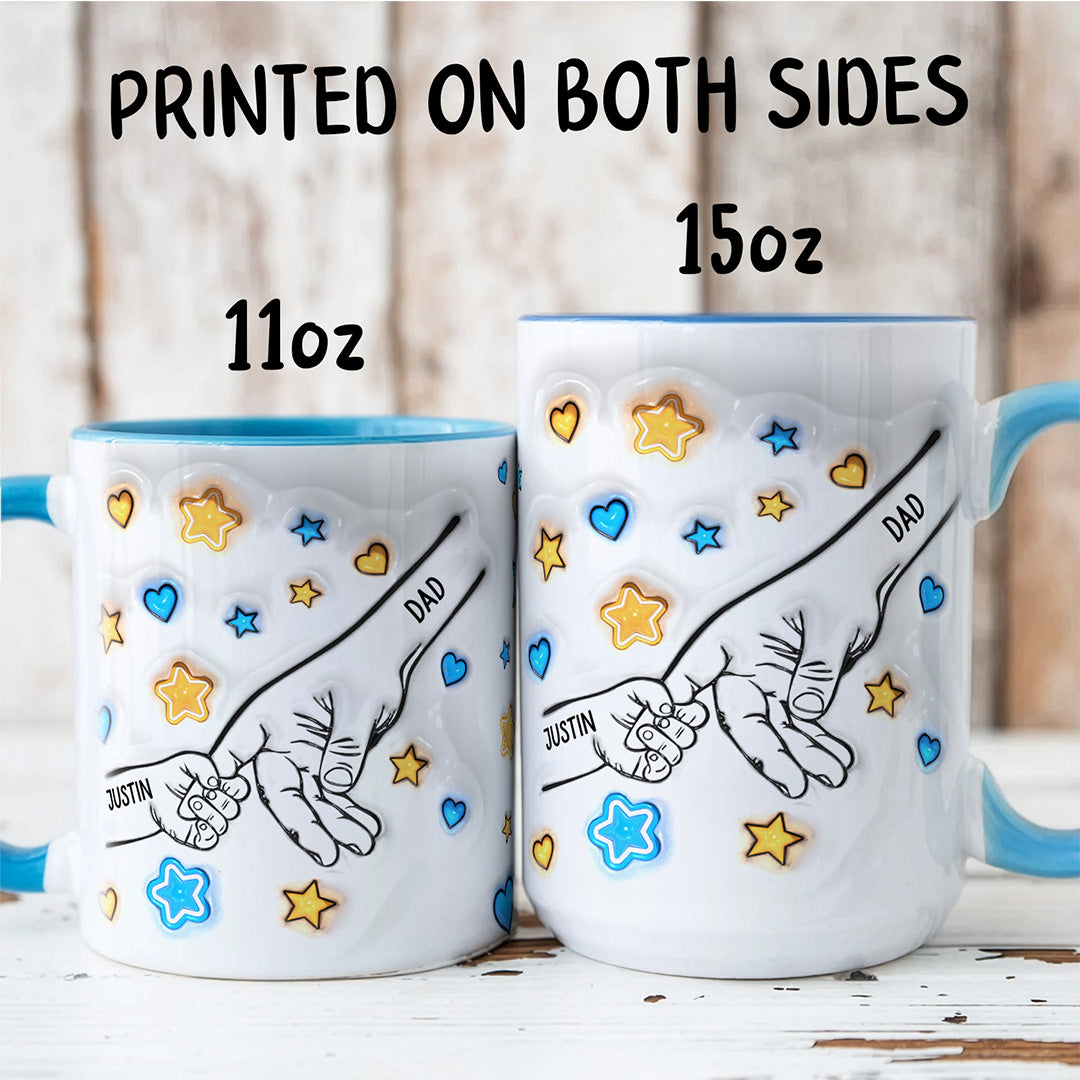 TPST06 Holding Hands Happy Father's Day - 3D Inflated Effect Custom Personalized Mug