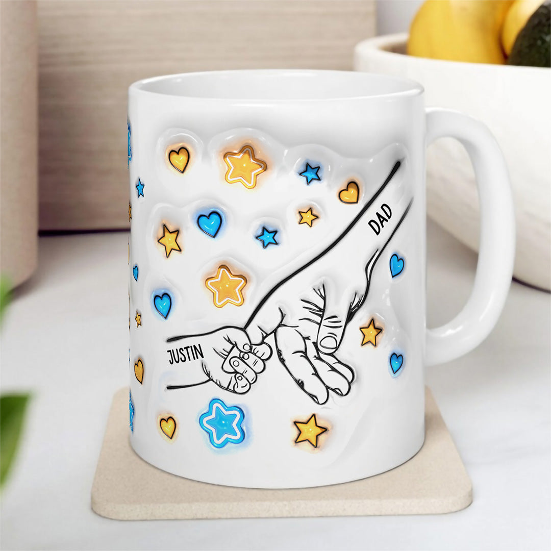 TPST06 Holding Hands Happy Father's Day - 3D Inflated Effect Custom Personalized Mug