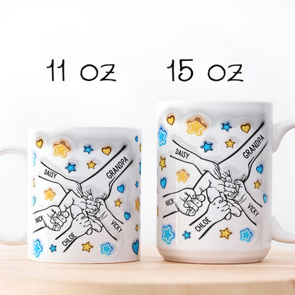 TPST06 Holding Hands Happy Father's Day - 3D Inflated Effect Custom Personalized Mug