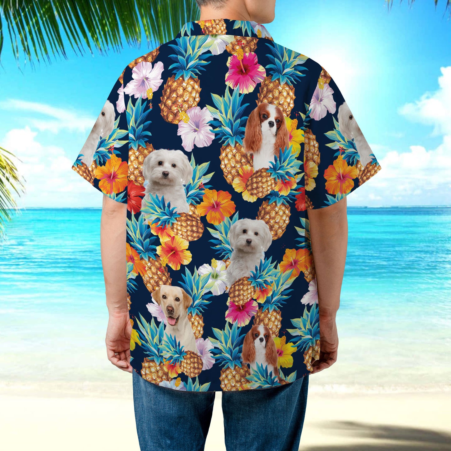 PSH19 Personalized Pet's Lover Hibiscus Pineapple - Custom Hawaiian Shirt
