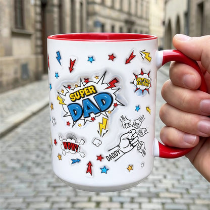 TPST07 Super Dad Happy Father's Day - 3D Inflated Effect Custom Personalized Mug