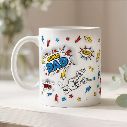 TPST07 Super Dad Happy Father's Day - 3D Inflated Effect Custom Personalized Mug