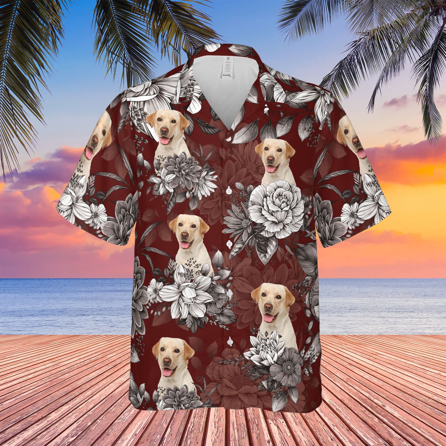 PSH18 Personalized Pet's Lover Flowers Pattern - Custom Hawaiian Shirt