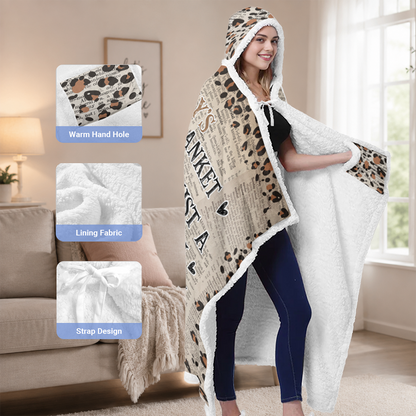 APST08 Reading Blanket Just A Girl Who Loves Books - Custom Personalized Wearable Hooded Blanket