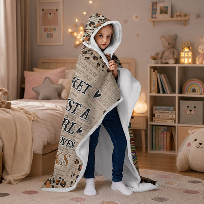APST08 Reading Blanket Just A Girl Who Loves Books - Custom Personalized Wearable Hooded Blanket