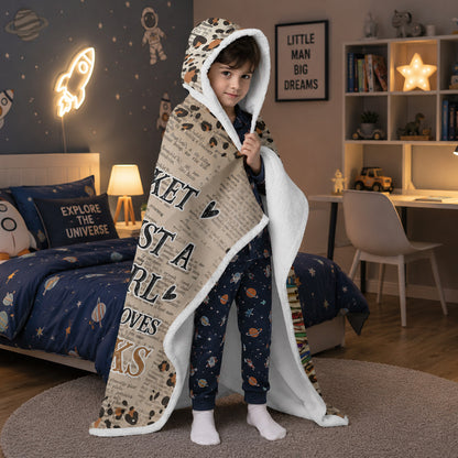 APST08 Reading Blanket Just A Girl Who Loves Books - Custom Personalized Wearable Hooded Blanket