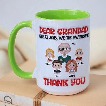 TPST08 Dear Dad Great Job I'm Awesome Thank You - Custom Personalized Mug