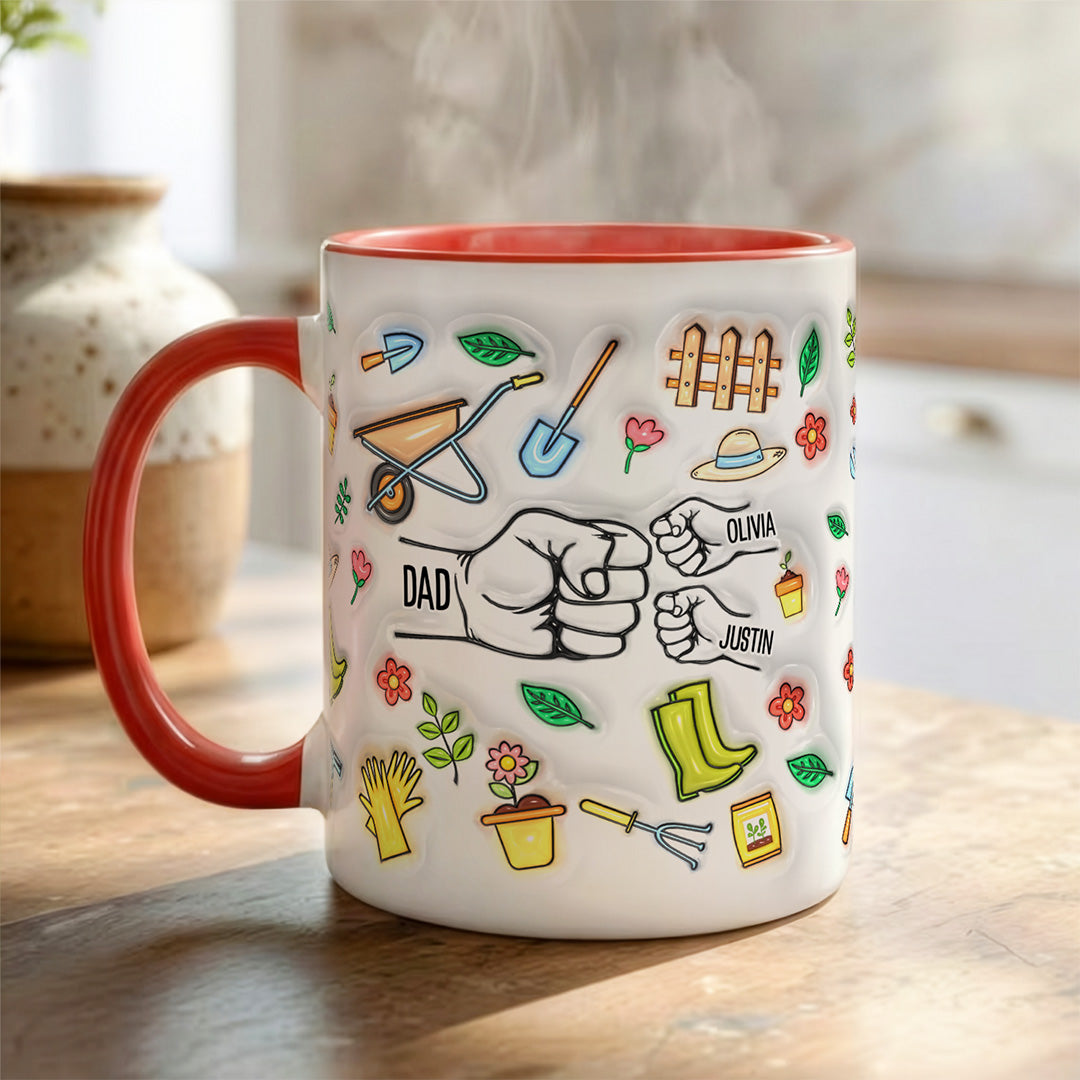 TPST09 Father Garden Happy Father's Day - 3D Inflated Effect Custom Personalized Mug