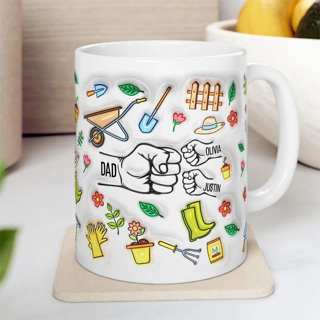 TPST09 Father Garden Happy Father's Day - 3D Inflated Effect Custom Personalized Mug