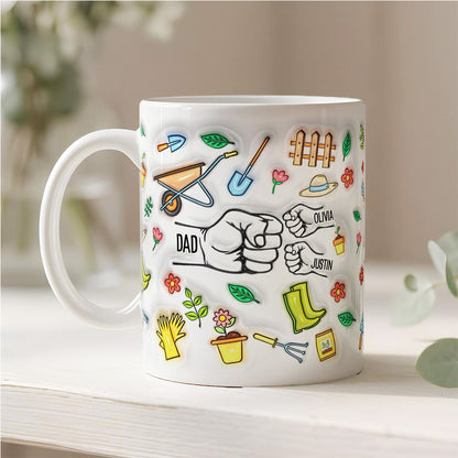 TPST09 Father Garden Happy Father's Day - 3D Inflated Effect Custom Personalized Mug