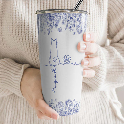 PSTB21 Toile De Jouy French Dog Line - Personalized Custom Tumbler