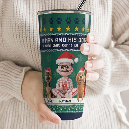 PSTB20 A Man And His Dog Xmas - Personalized Custom Tumbler