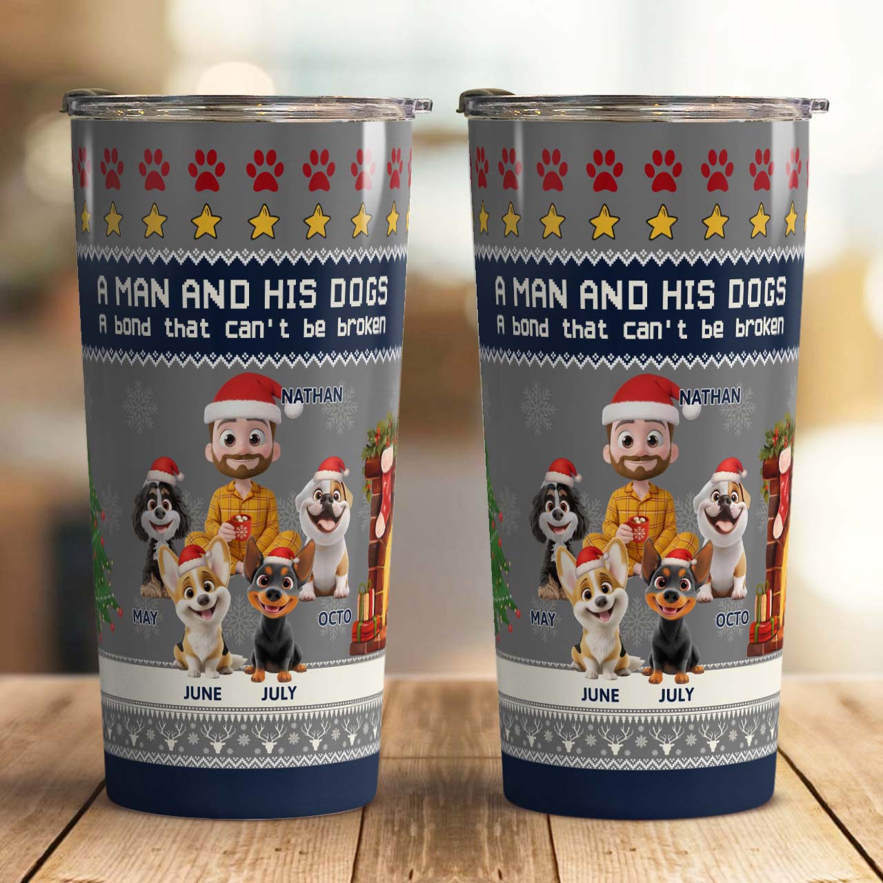 PSTB20 A Man And His Dog Xmas - Personalized Custom Tumbler