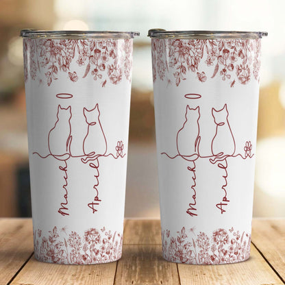 PSTB22 Toile De Jouy French Cat Line - Personalized Custom Tumbler