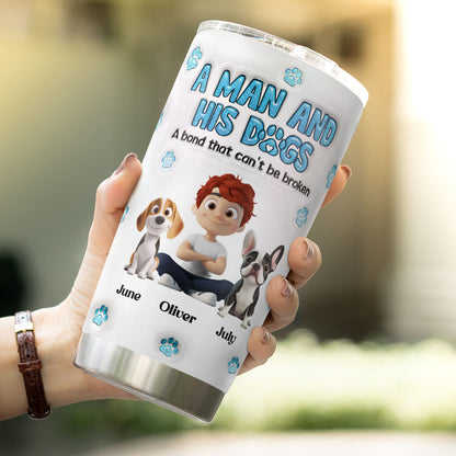 PSTB29 A Man And His Dog 3D Inflated Effect - Personalized Custom Tumbler