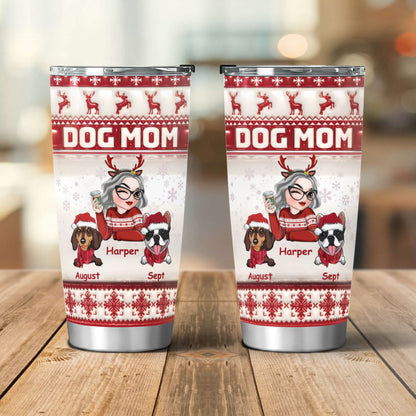 PSTB10 Dog Mom Christmas Decoration Ver 3D Inflated Effect - Personalized Custom Tumbler