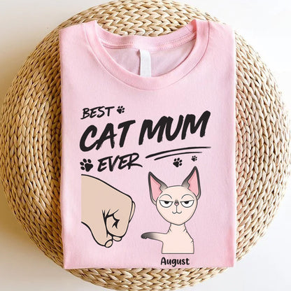 PST60 Best Cat Dad Mom Ever Just Ask Fist Bump Cat Lover - Personalized Custom