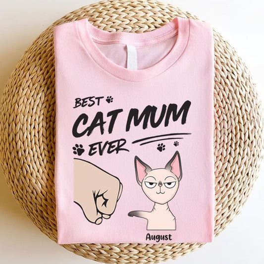 PST60 Best Cat Dad Mom Ever Just Ask Fist Bump Cat Lover - Personalized Custom