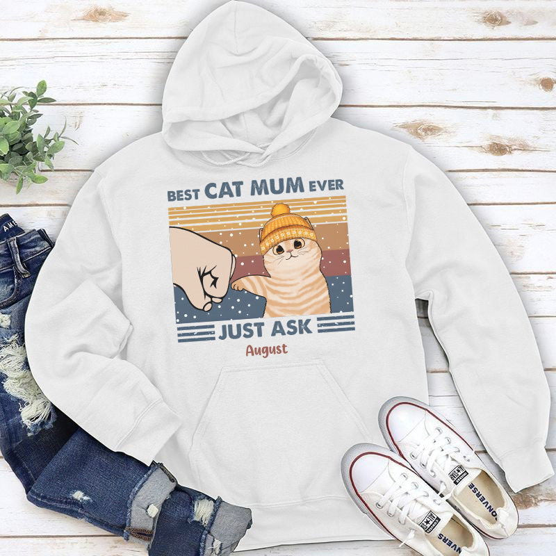 PST59 Best Cat Dad Ever Just Ask Fist Bump Cat Lover Xmas - Personalized Custom
