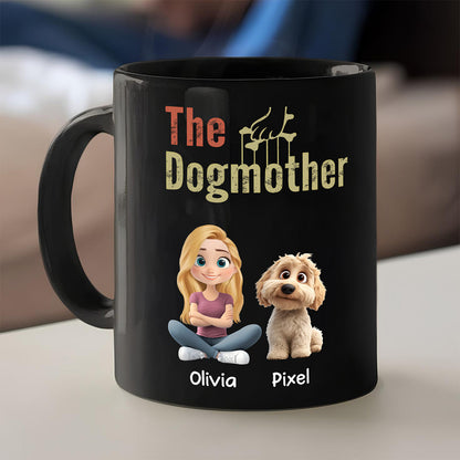 UPST106 The Dogfather The Dogmother - Personalized Black Mug