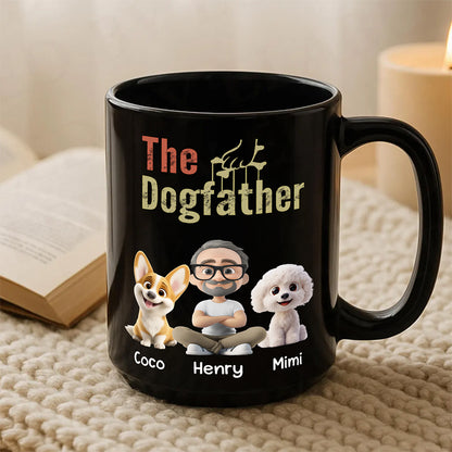 UPST106 The Dogfather The Dogmother - Personalized Black Mug