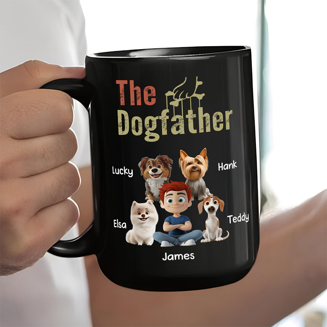 UPST106 The Dogfather The Dogmother - Personalized Black Mug