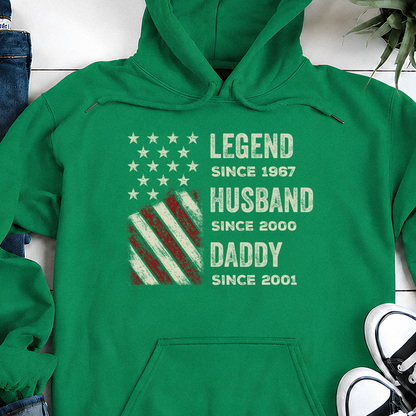 VPST27 Legend Husband Daddy Grandpa - Personalized T-shirt Hoodie
