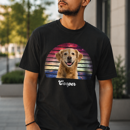 VPST38 Vintage Background Dog Cat Photo Upload - Personalized T-shirt Hoodie