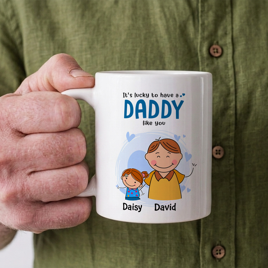 VPST03 It's Lucky To Have A Grandma/Grandpa Like You - Personalized White Mug Accent Mug