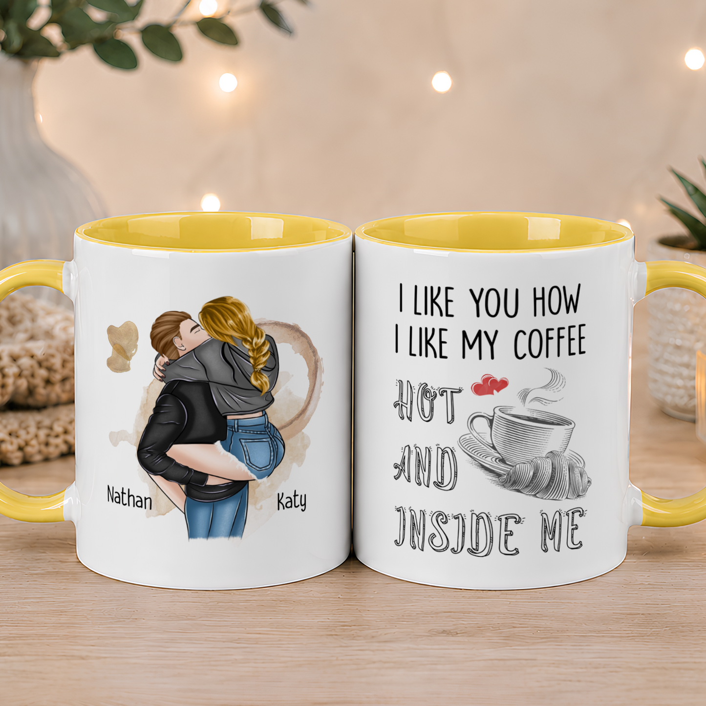 VPST35 I Like You How I Like My Coffee - Personalized White Mug Accent Mug