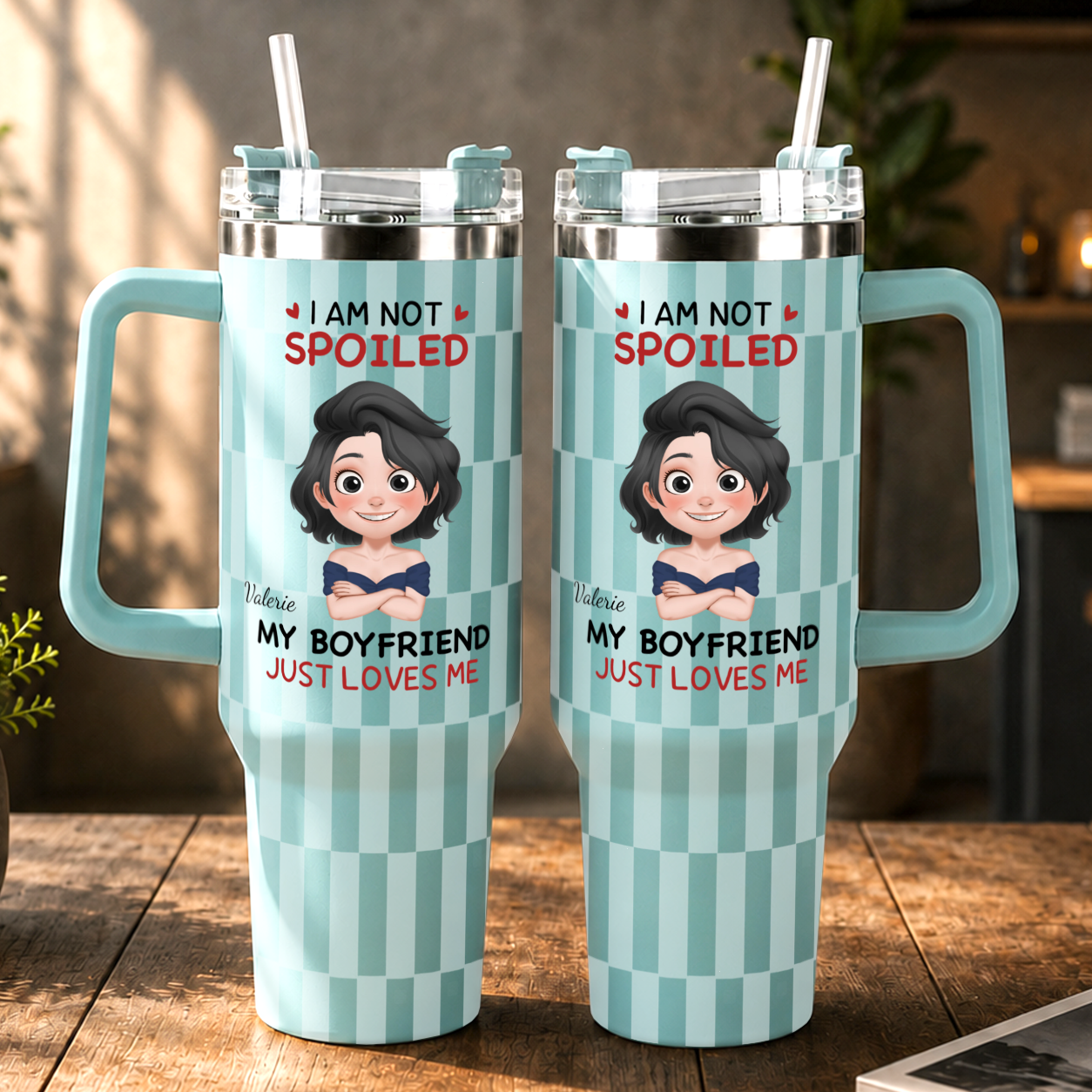 VPST71 I'm Not Spoiled My Husband Just Loves Me - Personalized 40oz Tumbler Handle Color