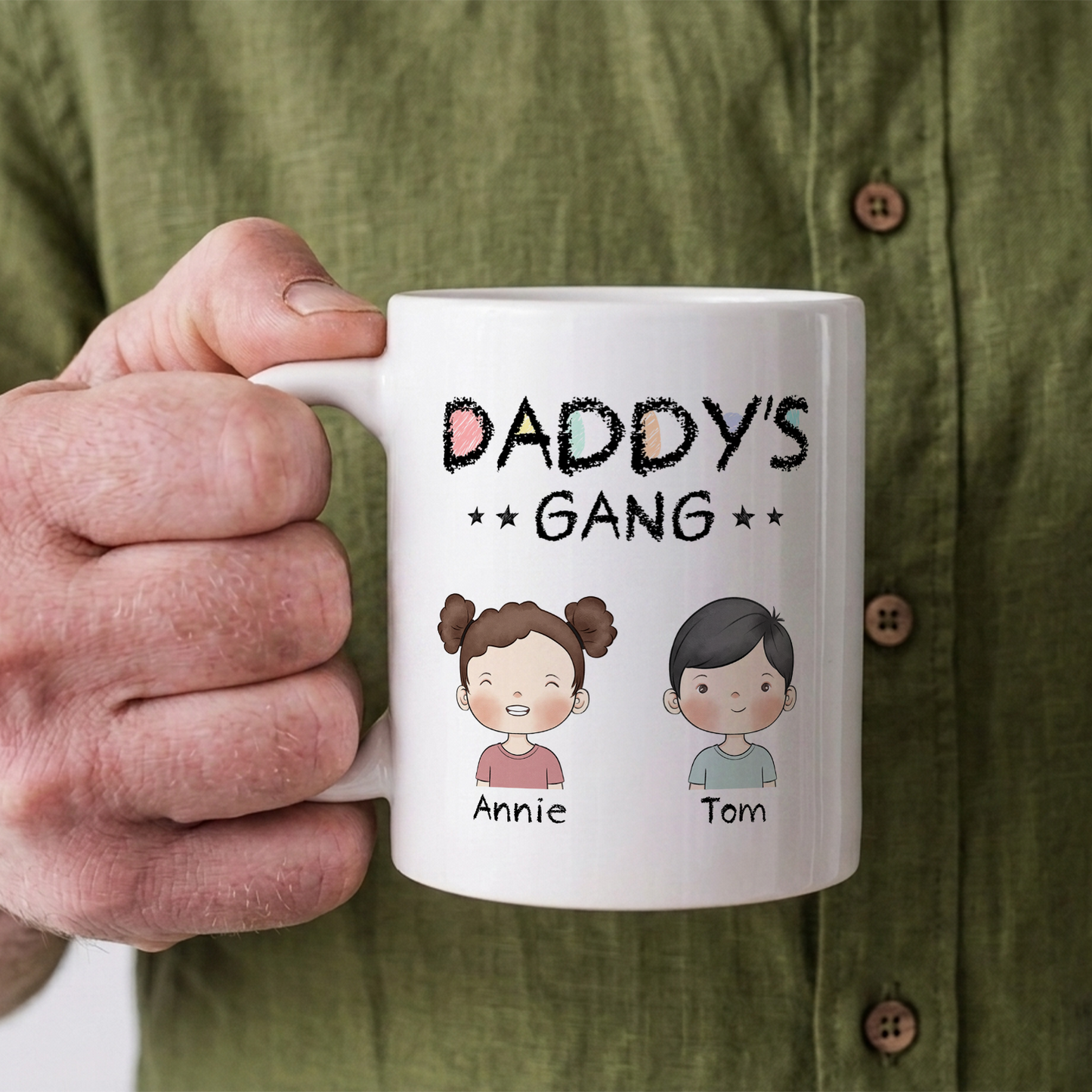 VPST04 Daddy's Mommy's Gang - Personalized White Mug Accent Mug