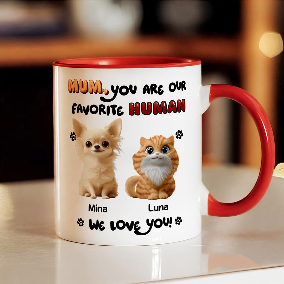 UPST110 Dad Mom You Are My Favorite Human - Personalized White Mug Accent Mug