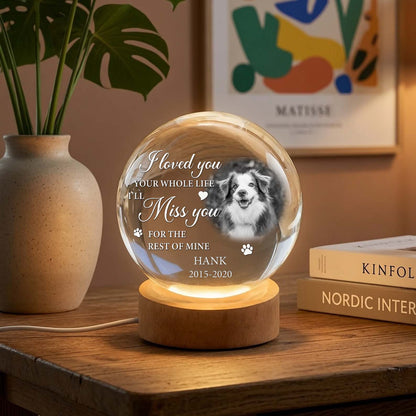 UPST112 Once By My Side Forever In My Heart - Custom 3D Crystal Ball Lamp