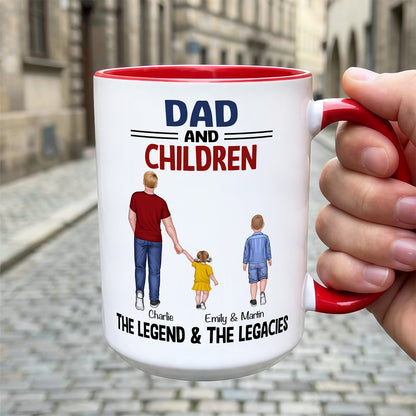 UPST113 Grandpa Grandkids The Legend The Legacy - Personalized White Mug Accent Mug