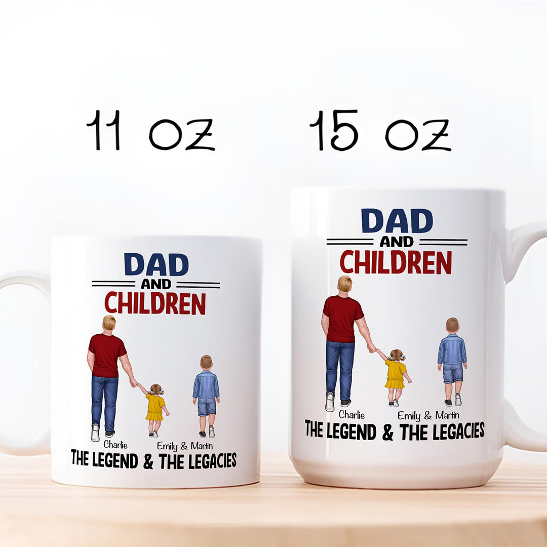 UPST113 Grandpa Grandkids The Legend The Legacy - Personalized White Mug Accent Mug