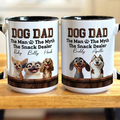 UPST115 Dog Dad The Man The Myth The Snack Dealer - Personalized White Mug Accent Mug