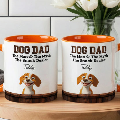 UPST115 Dog Dad The Man The Myth The Snack Dealer - Personalized White Mug Accent Mug