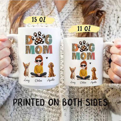 UPST118 Dog Mom Leopard Pattern - Personalized White Mug Accent Mug