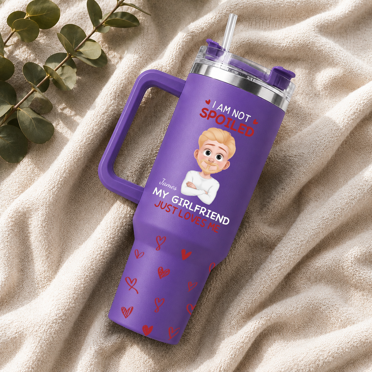 PST230 I'm Not Spoiled My Husband Just Loves Me - Personalized 40oz Tumbler Handle Color