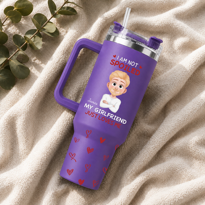 PST230 I'm Not Spoiled My Husband Just Loves Me - Personalized 40oz Tumbler Handle Color